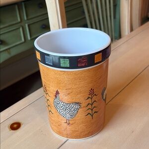 Rustic Chicken Design Utensil Holder